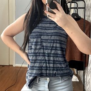 Target Striped tank top cut off breast pocket